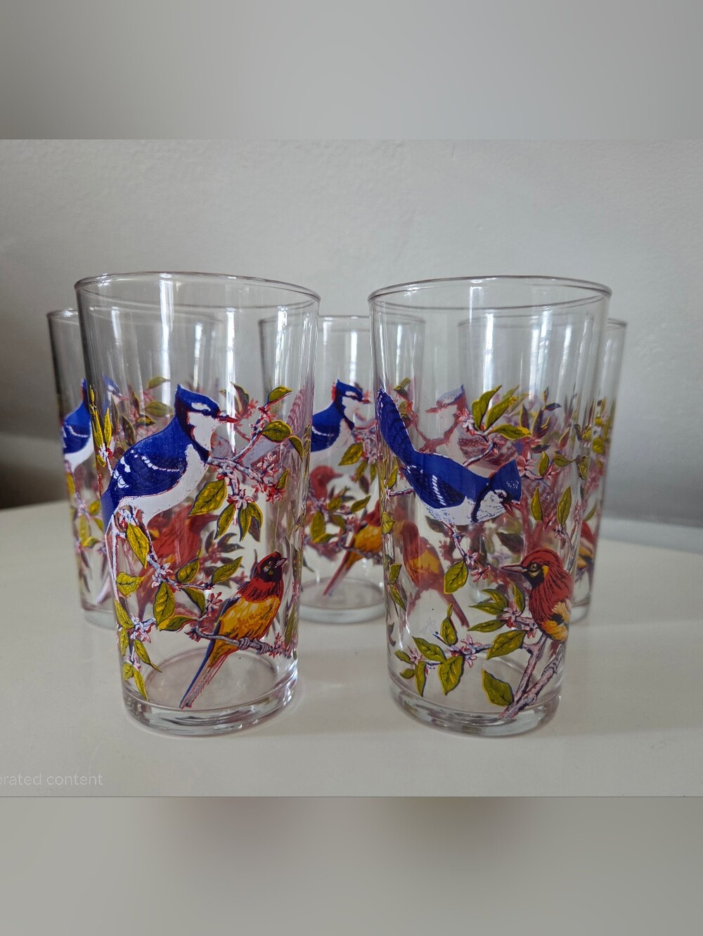 Vintage Luminarc Blue Jay Glasses Set of 5 | Made in France